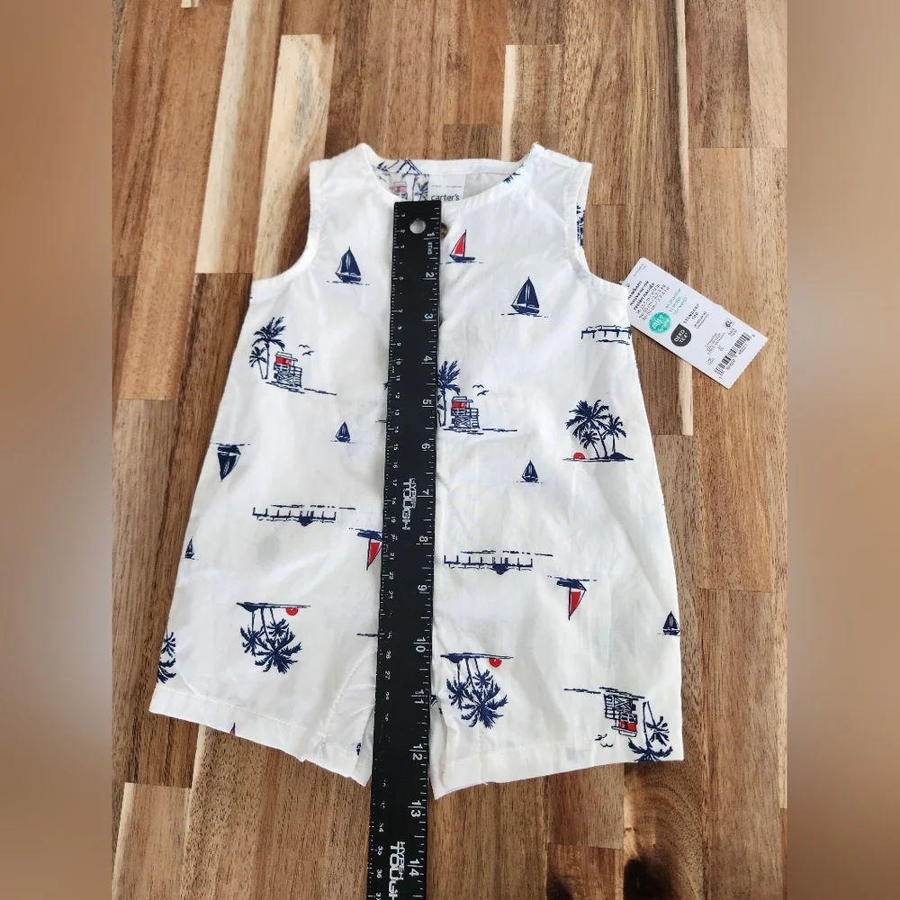 Carter’s Baby Nautical‎ Romper Onesie - 100% Cotton Size Newborn NWT